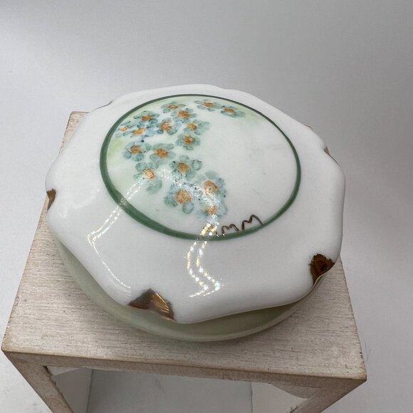 Japanese Ornate Style Glass Lidded Trinket Box Other - Japanese Ornate  Style Trinket Box Circular Style